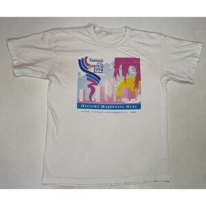 VINTAGE Summit Of The Americas 1994 Miami T-shirt Men Large 90s Single Stitch